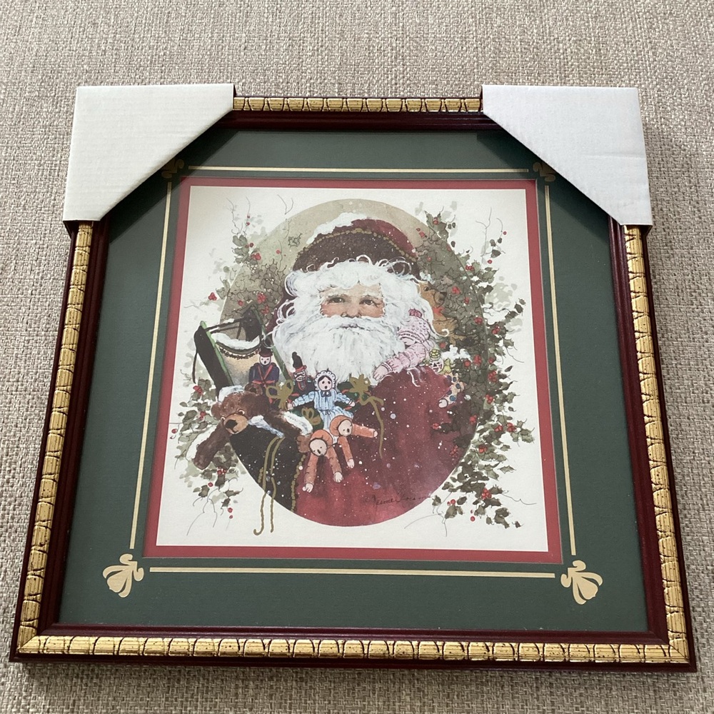 Victorian Santa framed and matted by Peggy Reimel Abrams Christmas Print